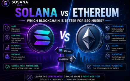 Compare Solana vs Ethereum for beginners. Learn the key differences in speed, fees, staking, wallets, security, and ecosystem growth to determine which blockchain is right for you.
