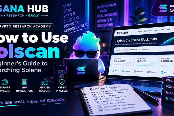SOSANA Hub How to Use Solscan beginner guide for researching Solana tokens, wallets, transactions, holders and on-chain data